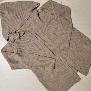 Warehouse One Tan Hooded Cardigan size S